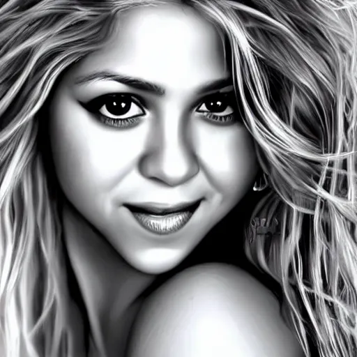 Image similar to Shakira, beautiful, highly detailed portrait, photorealistic, ultra-detailed, 3d, cartoon, Up