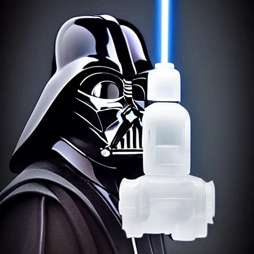 Image similar to darth vader with an inhaler