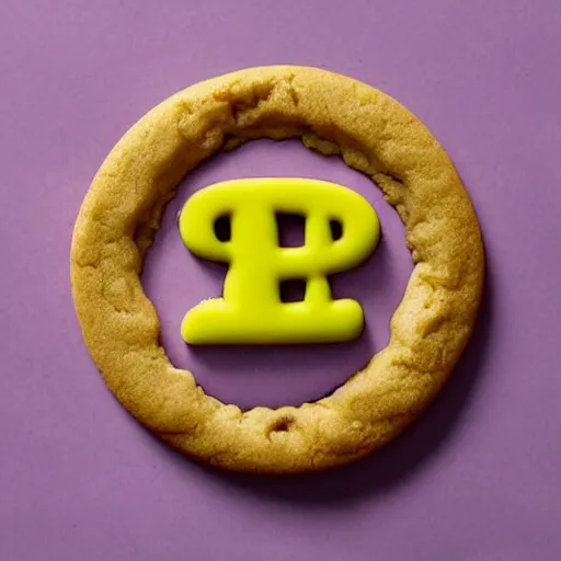 Image similar to circular golden cookie licking itself, pixar