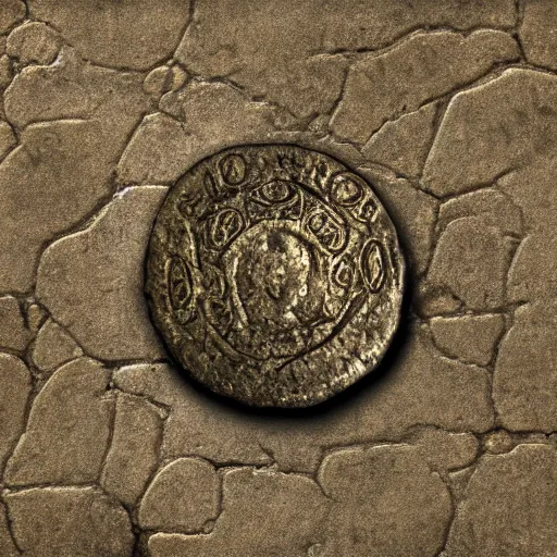 Prompt: ancient medieval coin texture