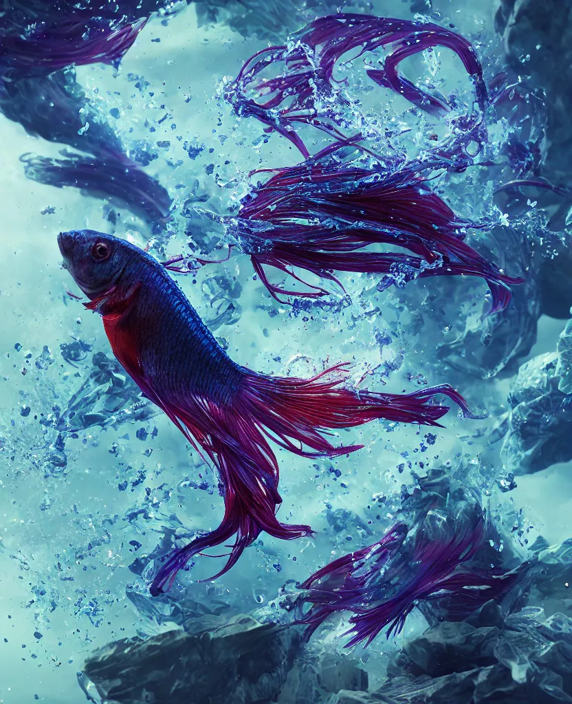 Image similar to betta fish, intricate artwork, octane render, trending on artstation, wlop, greg rutkowski. cinematic, hyper realism, high detail, octane render, 8k