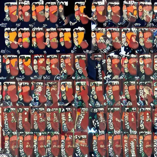 Image similar to there was once a samurai who multiples 4 7 times. each time he multiplied parts of his body became a pepper. each finger held 4 7 cards and then each card was stolen by aliens who hitchhiked a ufo with christmas lights and laughed so hard that they fell off to planet mars! ultrarealistic 1 5 0 mpx