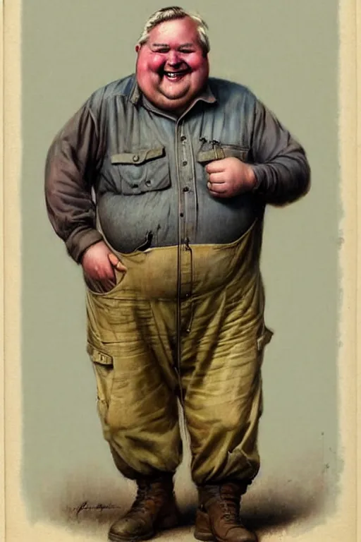 Prompt: ( ( ( ( ( 1 9 5 0 s retro happy smiling fat middle aged mechanic man face portrait. muted colors. ) ) ) ) ) by jean - baptiste monge!!!!!!!!!!!!!!!!!!!!!!!!!!!!!!