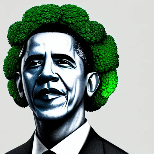 Prompt: barack obama is fused into broccoli, hyperdetailed, artstation, cgsociety, 8 k