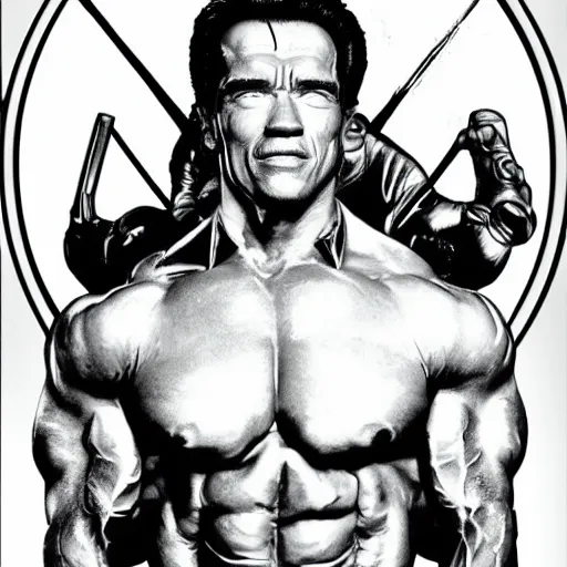 Image similar to arnold schwarzenegger in the style of arcane