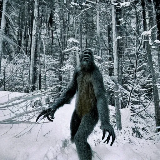 Image similar to National Geographic photo of Sasquatch in the forest