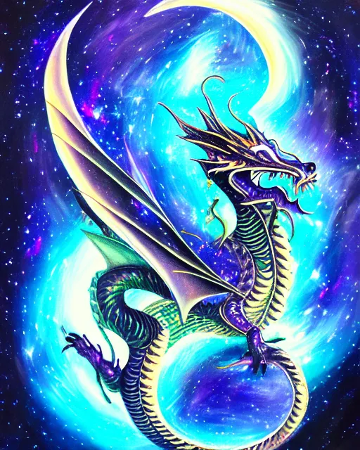 Image similar to cosmic dragon portrait