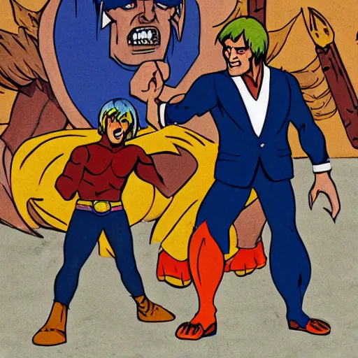 Image similar to real life he - man mauling mariano rajoy