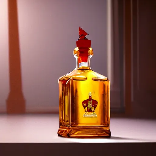 Image similar to a photorealistic image of Cardinal Du Four drinking Armagnac from a decanter Trending on Artstation, featured on Behance, well-rendered, Unreal Engine, 4K HD