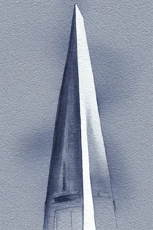 Image similar to minimalist watercolor art of the shard london, illustration, vector art