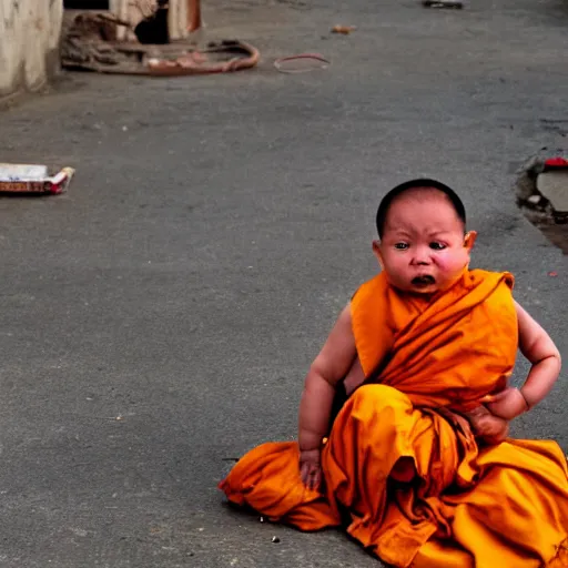 Image similar to self immolating baby monk