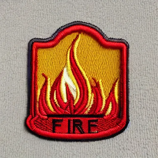 Image similar to fire station flame embroidered patch retro design