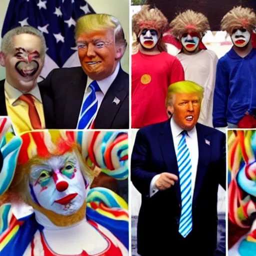 Image similar to donald trump in clown makup