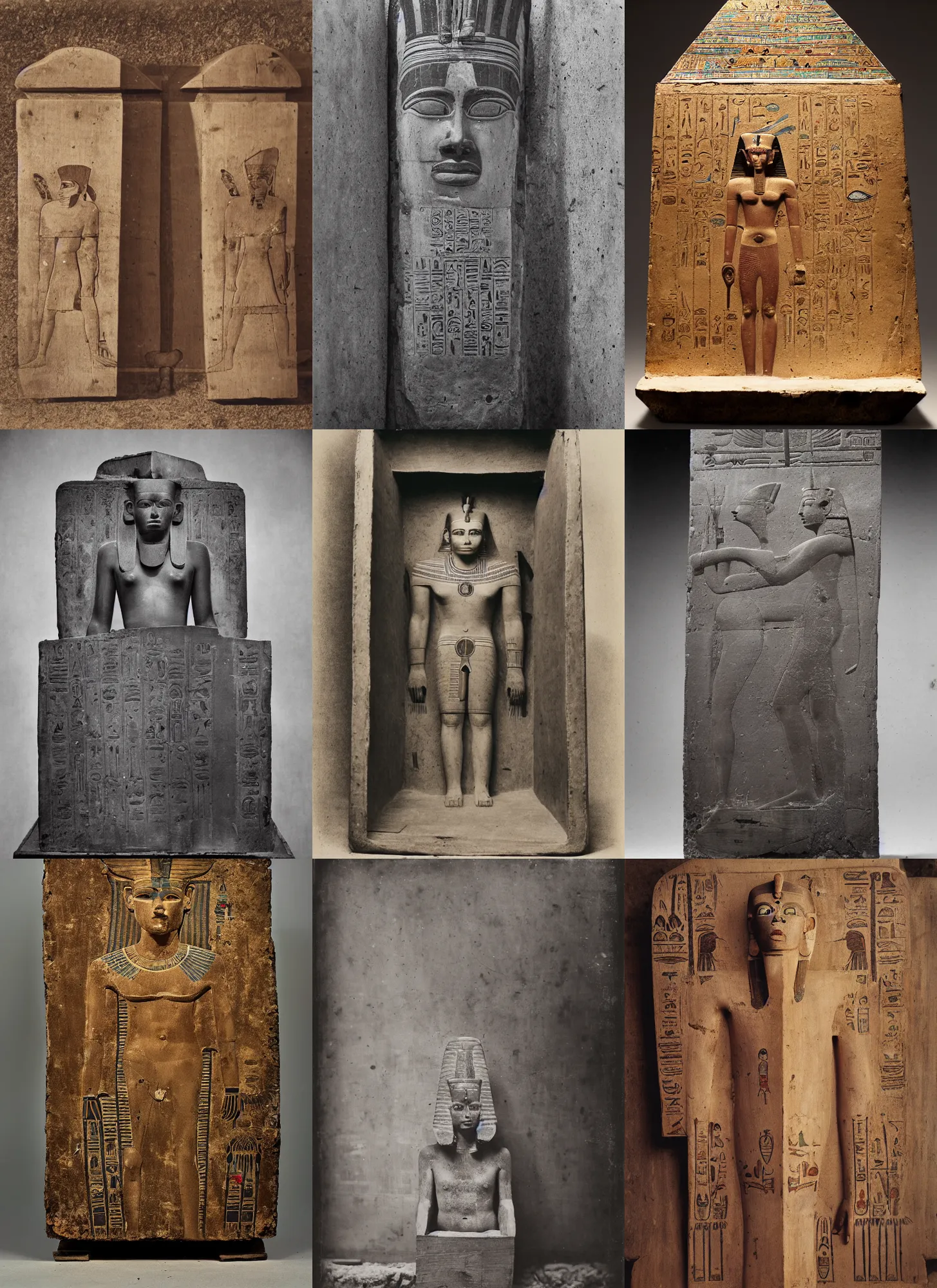 Prompt: wet plate photography egyptian wooden coffin ramesses, scp