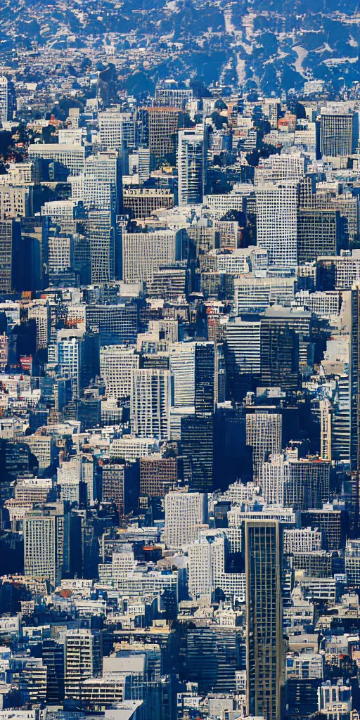Prompt: The San Francisco skyline full of massive futuristic skyscrapers, retro futurism art