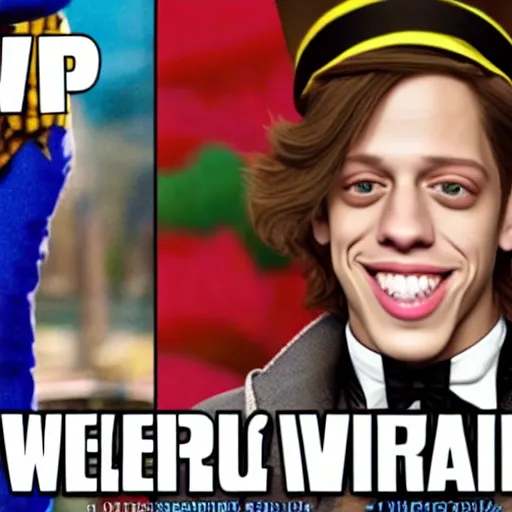 Image similar to Pete Davidson as Willy Wonka 4K quality super realistic