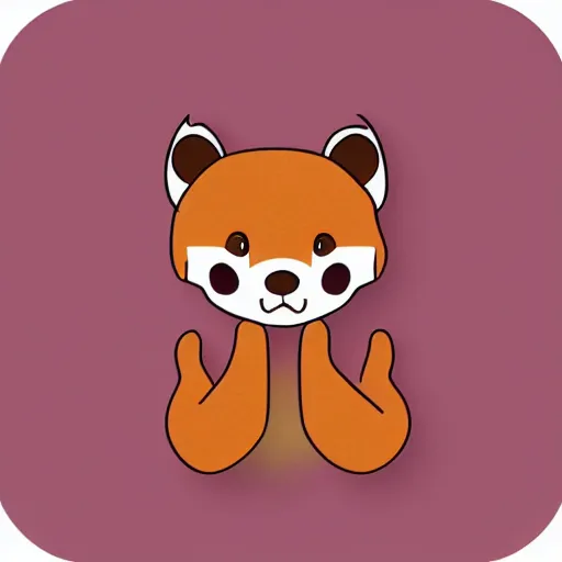 Image similar to a cute red panda sleeping, digital art, icon, 2 d vector logo, cartoon