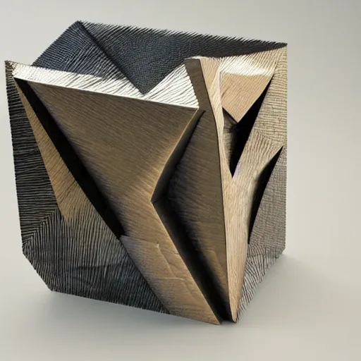 Prompt: abstract sculpture of cubist mountains