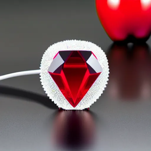 Image similar to An apple is made of ruby crystal.