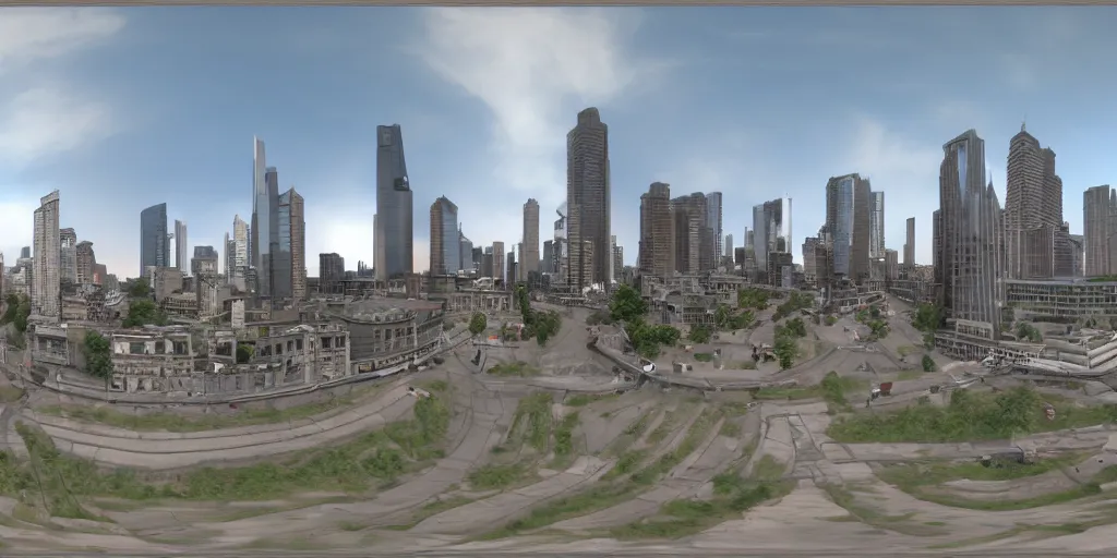 Image similar to hdri map of city