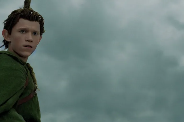 Prompt: tom holland plays an elf in the lord of the rings return of the king, highly detailed, cinematic lighting, 4 k, arricam studio 3 5 mm film camera, kodak 5 2 7 9 ( tungsten - balanced ) film stock