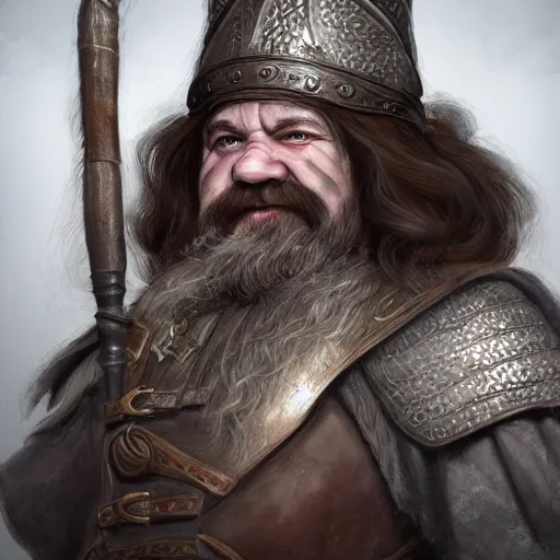 Prompt: realistic portrait of a dwarf cleric, fantasy book, high detail, 8 k, octane render painting, dark fantasy