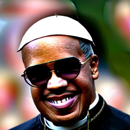 Image similar to pope stevie wonder