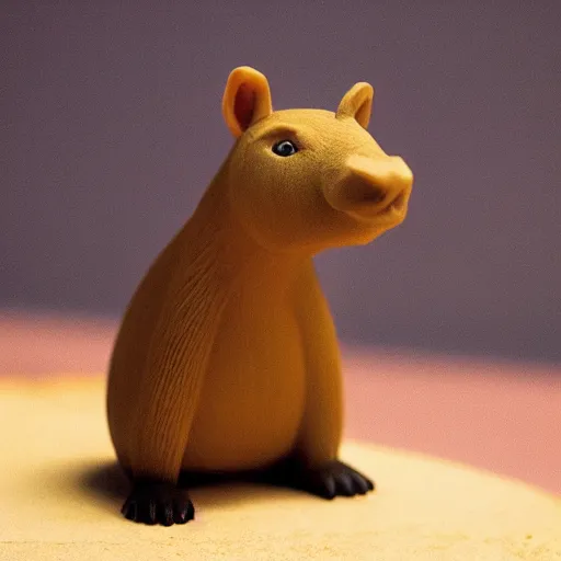 Prompt: a plasticine capybara