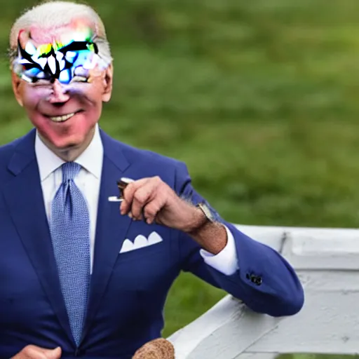 Image similar to a photo of joe biden with a cigar on his mouth