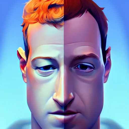 Image similar to face icon stylized minimalist mark zuckerberg, jeff bezos behance hd by jesper ejsing, by rhads, makoto shinkai and lois van baarle, ilya kuvshinov, rossdraws global illumination