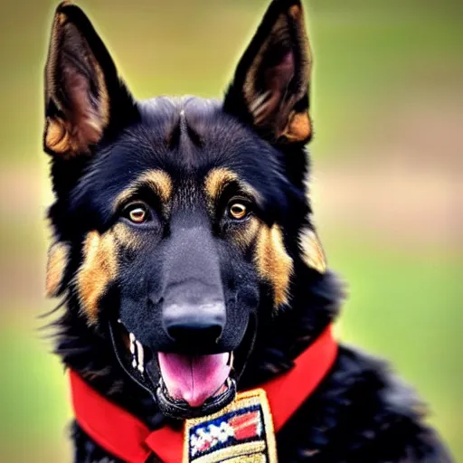 Image similar to a humanoid german shepherd posing as a eagle scout. pinterest, 4 k.