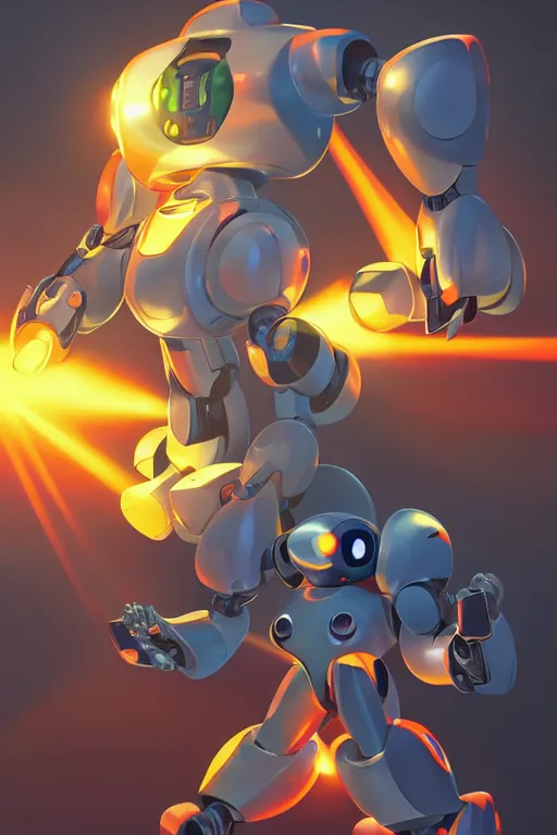 Image similar to metabots medabots medarotto medarot robot minimalist comics, behance hd by jesper ejsing, by rhads, makoto shinkai and lois van baarle, ilya kuvshinov, rossdraws global illumination ray tracing hdr radiating a glowing aura