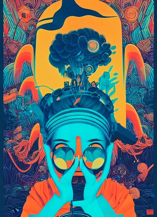 Image similar to concert poster for the band cave in, tristan eaton, victo ngai, artgerm, rhads, ross draws