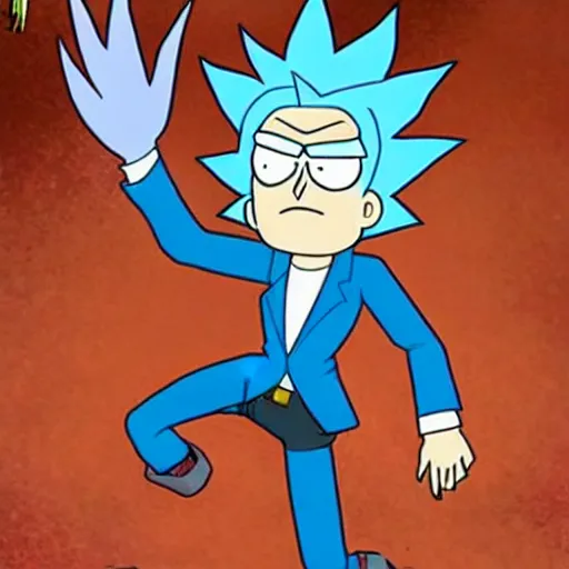 Image similar to rick sanchez of rick & morty going super saiyan