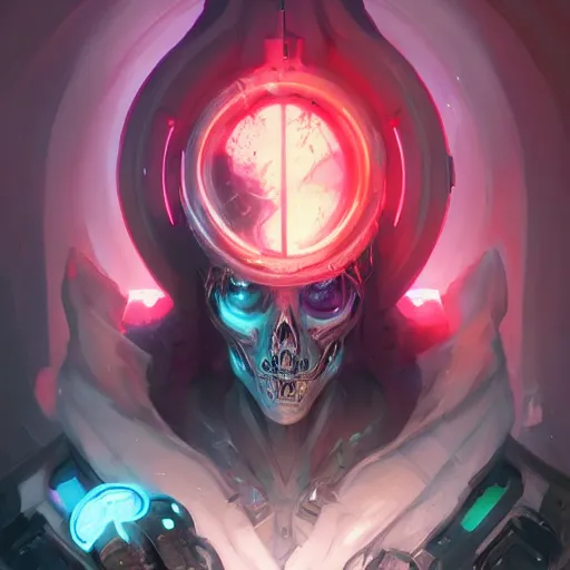 Image similar to portrait of a cybernetic grim reaper of death, cyberpunk concept art by pete mohrbacher and artgerm and wlop and greg rutkowski and deathburger, digital art, highly detailed, intricate, sci-fi, sharp focus, Trending on Artstation HQ, deviantart, unreal engine 5, 4K UHD image