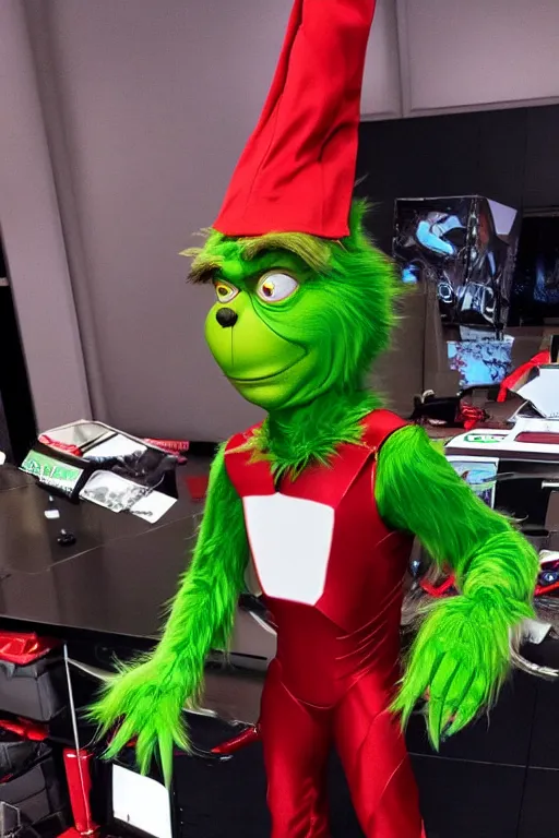 Image similar to The Grinch stole Ironman's suit