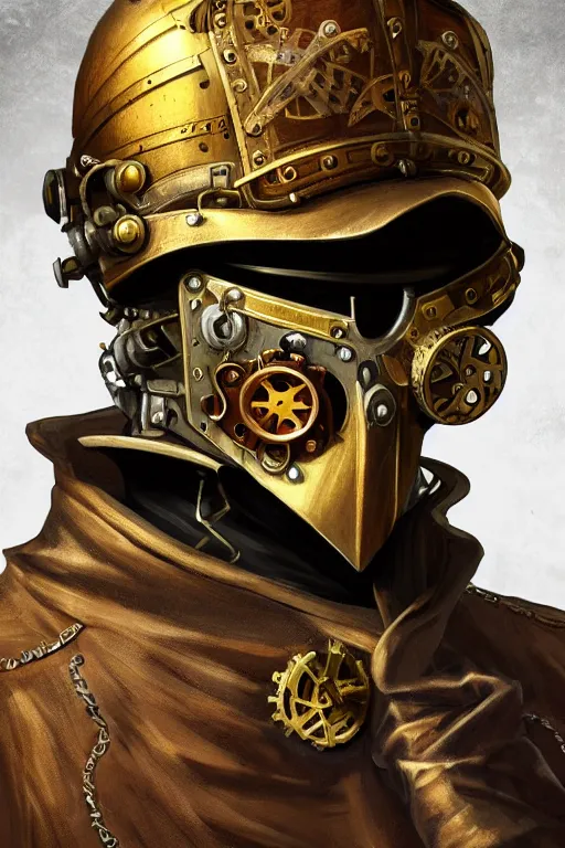 Image similar to steampunk helmet fantasy art mask robot ninja stylized digital illustration sharp focus, elegant intricate digital painting artstation concept art global illumination ray tracing advanced technology chaykin howard and campionpascale and cooke darwyn and davis jack