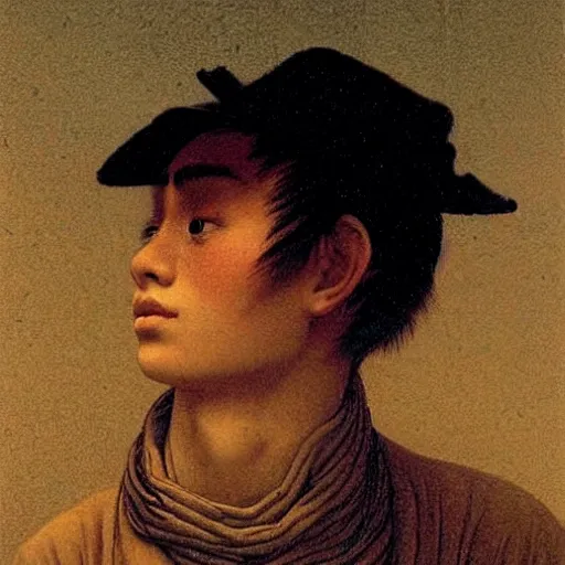 Image similar to a young man in guilin, by caspar david friedrich,