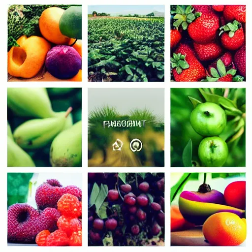 Image similar to instagram template frame made by plants and fruits