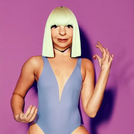 Image similar to sia furler wearing a leotard photoshoot