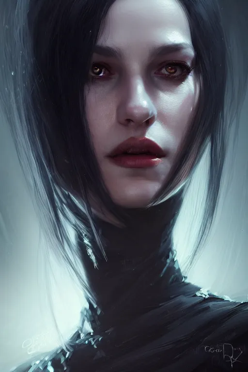 Prompt: a portrait of the queen of darkness, illustration, soft lighting, soft details, dark mood, painting oil on canvas by Cedric Peyravernay octane render trending on artstation d&d characters, 4k, 8k, HD