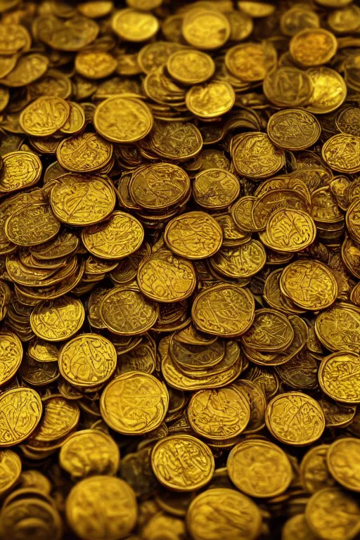 Image similar to intricate color photo of rishi sunak on top of a mountain of gold coins 8 k octane beautifully detailed render