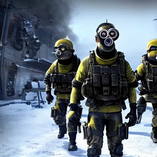 Image similar to Call of the duty: the Minions. game loading screen