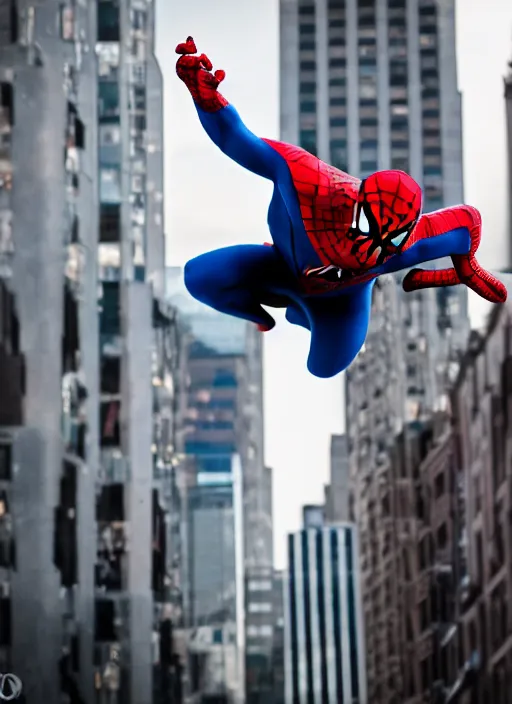 Prompt: photo of spiderman fighting batman , 35mm, f/1.4, Golden Hour light, ,