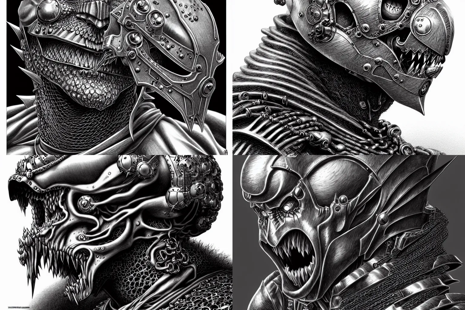 Prompt: metalhead, by kentaro miura, artgerm, detailed, intricate details, trending on artstation, hd, masterpiece