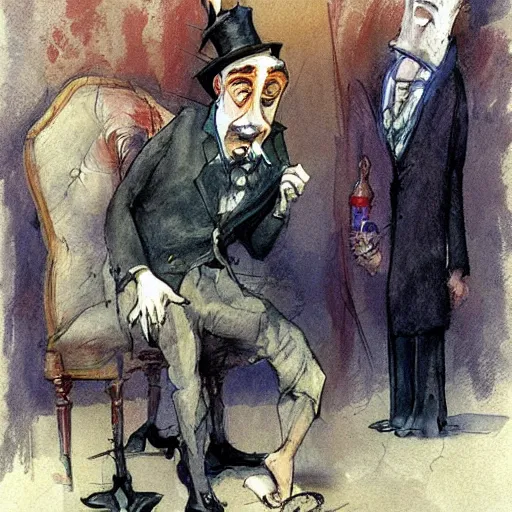 Image similar to the drunk french baron by peter de seve