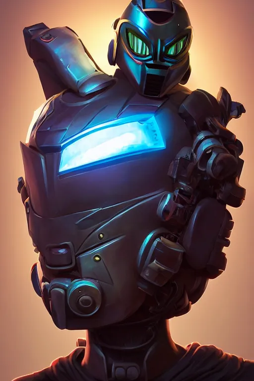 Image similar to epic mask helmet robot ninja portrait stylized as fornite style game design fanart by concept artist gervasio canda, behance hd by jesper ejsing, by rhads, makoto shinkai and lois van baarle, ilya kuvshinov, rossdraws global illumination radiating a glowing aura global illumination ray tracing hdr render in unreal engine 5