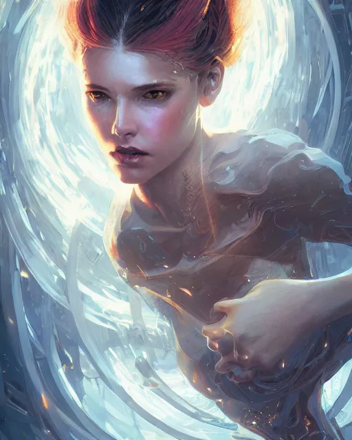 Image similar to illustration of a woman entranced bewitched mesmerized hypnotized, spirals in eyes, artgerm and wlop and greg rutkowski, digital art, highly detailed, dynamic lighting, cinematic composition, concept art, sharp focus, colorful, photorealistic, 8 k