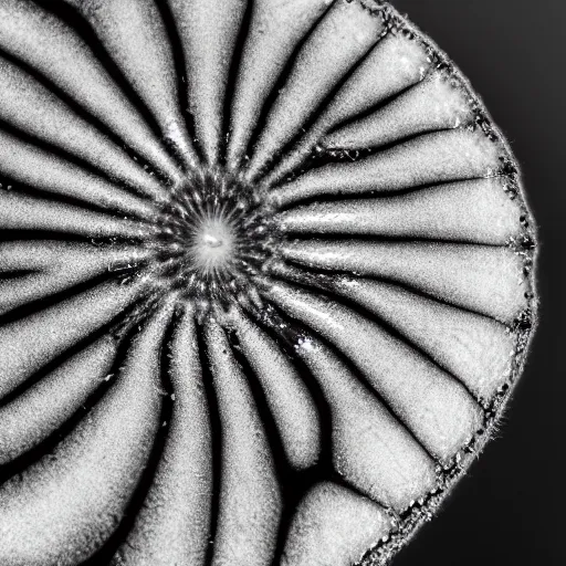 Prompt: zoomed in lilypad, award winning black and white photography