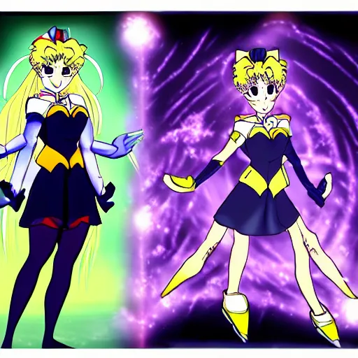 Image similar to a fusion between sailor moon and jeanne dark